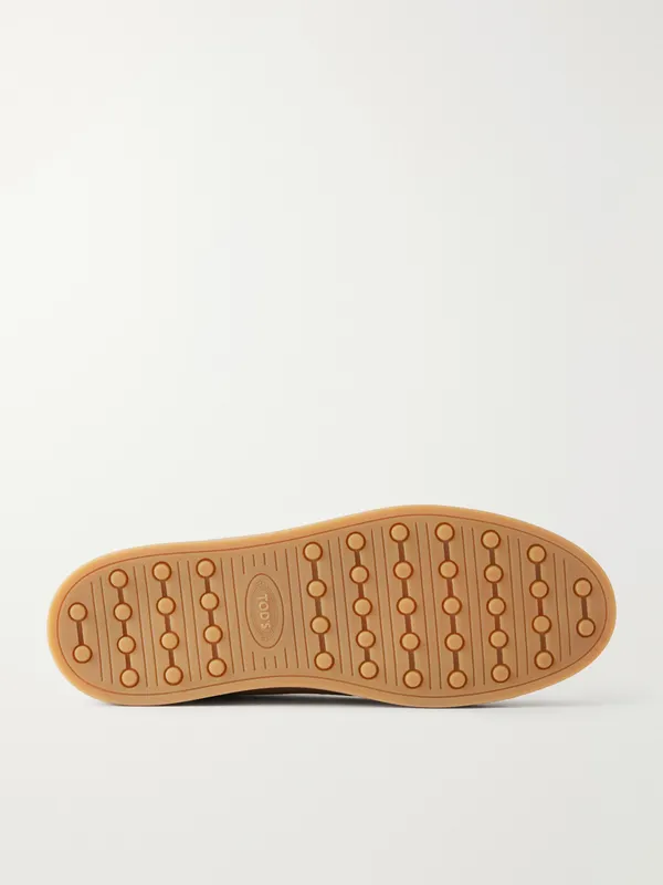 Tod’s Cassetta 04L Shearling-Lined Suede Sneakers Camel (XXM04L0JF41RE0) (3)