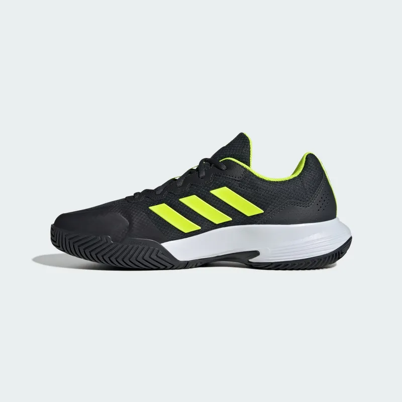 Adidas Gamecourt 2.0 Tennis Shoes Carbon / Lucid Lemon / Cloud White (JH9013)