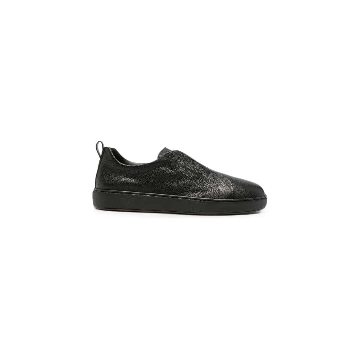 Santoni S-Victory Grainy-leather Slip-on “Black” (MBCD22211NEAT CKAN01)