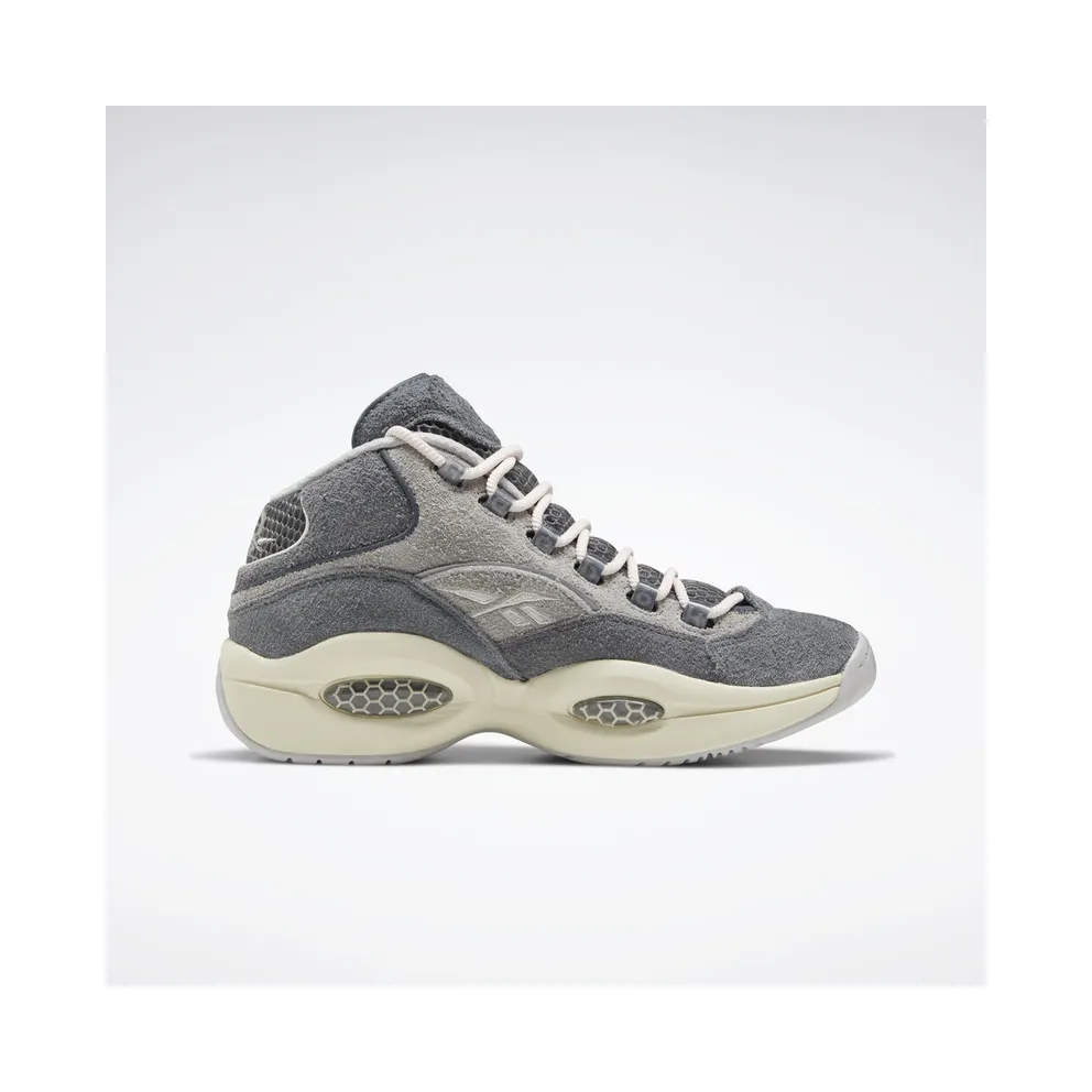 Reebok Question Mid Grey Suede Grey/Steel-Chalk White (Other Brands Other)