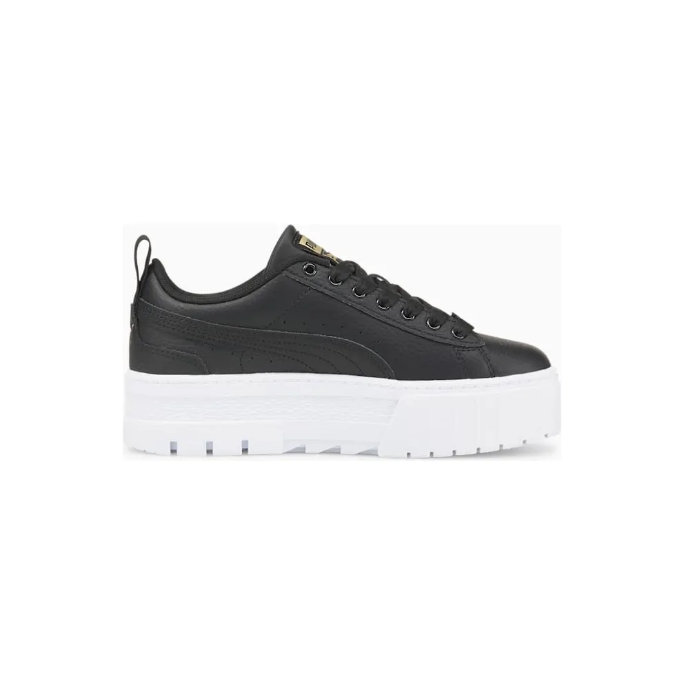 Puma Mayze Leather Jugend Schwarz (384527-02)