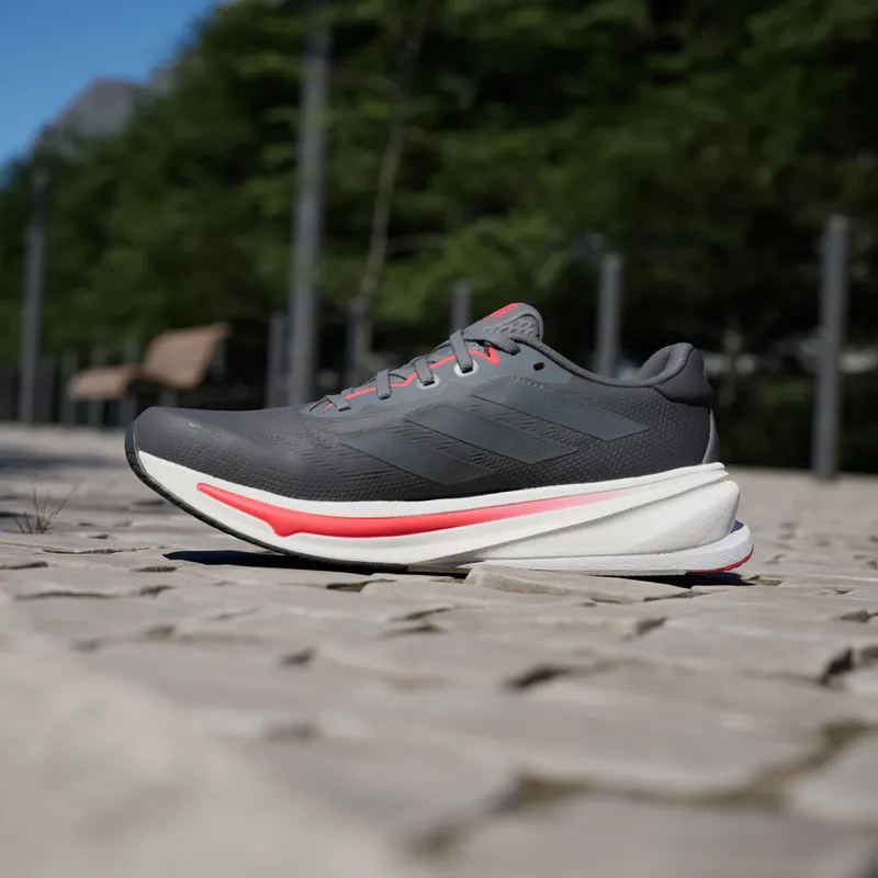 Adidas Supernova Rise 2 Running Shoes Grey Five / Night Metallic / Lucid Red (JQ4737)
