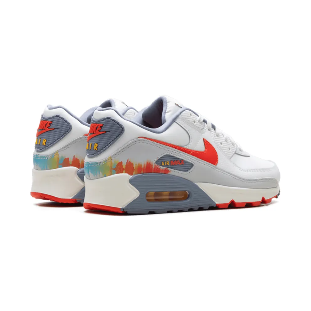 Nike Air Max 90 Premium “Summit White Ashen Slate Pure Platinum Bright Crimson” (HJ9147-121)