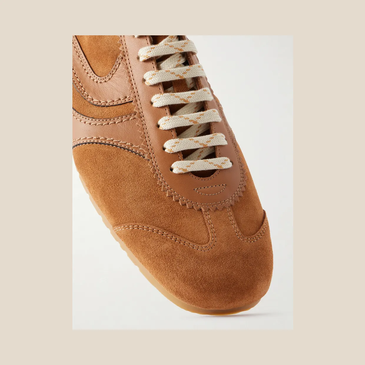 Dries Van Noten Leather-Trimmed Suede Sneakers Tan (262-021700-0126) (5)