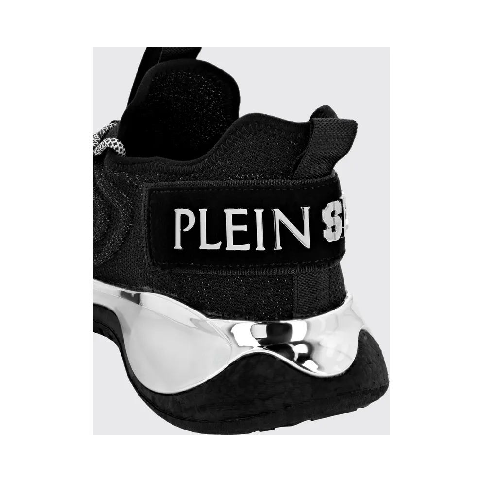 Plein Sport Runner Low-Top in Viscose Jersey with Serrated Sole Black (SADSUSC0525STE003N02)