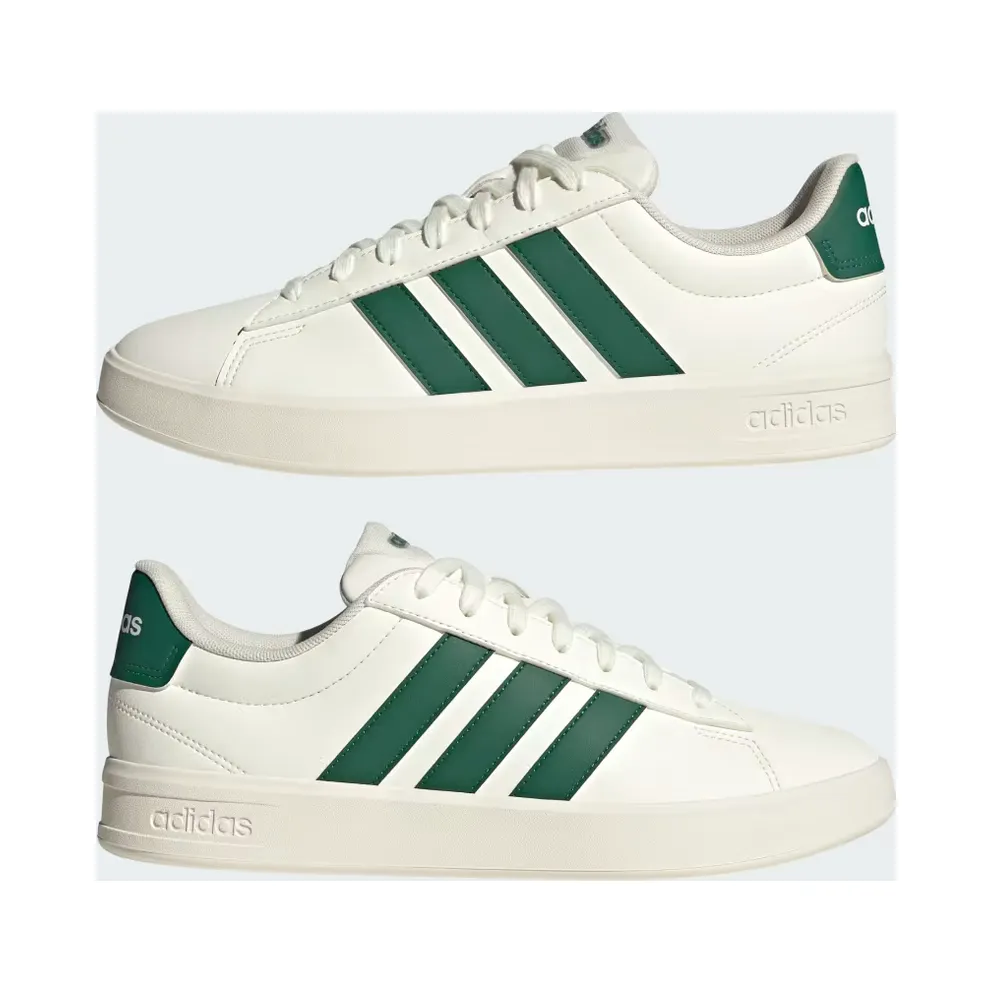 adidas Grand Court 3.0 “Off White / Collegiate Green / Off White” (KH9527)
