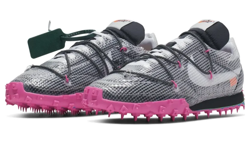 Nike x Off-White Womens Waffle Racer Black Fuchsia (2019) (CD8180-001)
