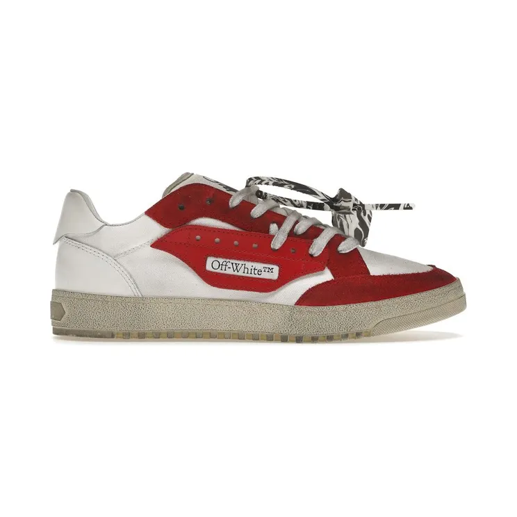 OFF-WHITE Vulcanized 5.0 Low Top White Red (OMIA227F21FAB0010129)