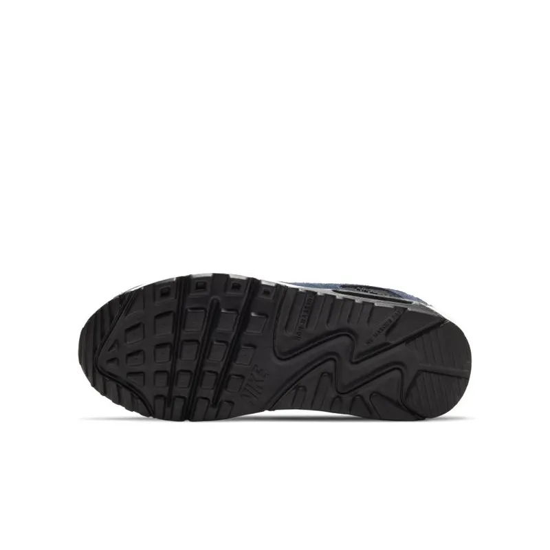 Nike Air Max 90 Leather Midnight Navy Volt (GS) (CD6864-401)