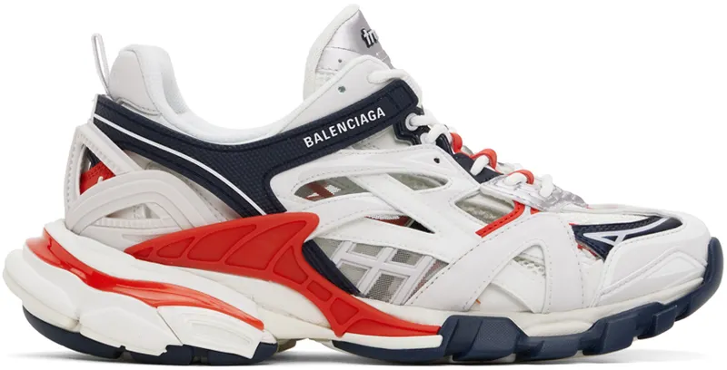 Balenciaga Gray & Orange Track 2.0 Open Sneakers (568614-W3AE2-1248)