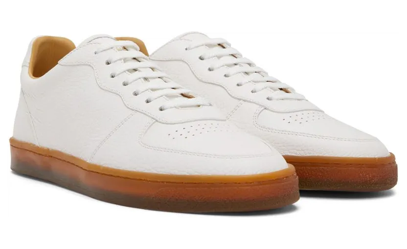 Brunello Cucinelli White Calfskin Sneakers (MZUALCN272) (4)