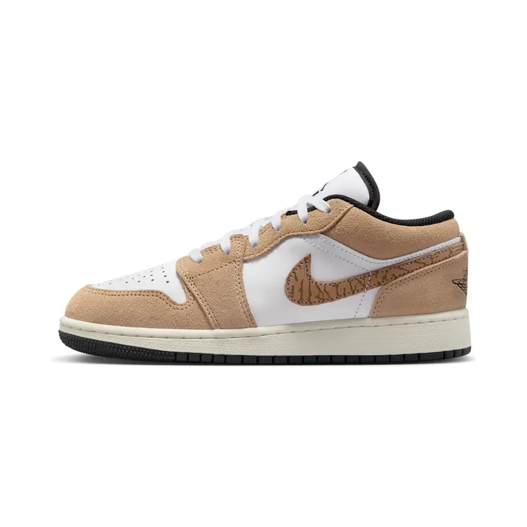 Air Jordan 1 Low SE GS Brown Elephant “Hemp / White / Black / Light British Tan” (DZ5368-201)