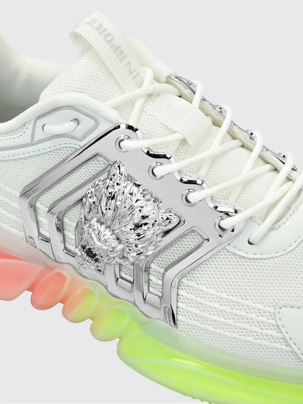 Plein Sport Runner Tiger Low-Top Mesh Sneakers with Chunky Sole White (AABSUSC0352STE003N01) (2)
