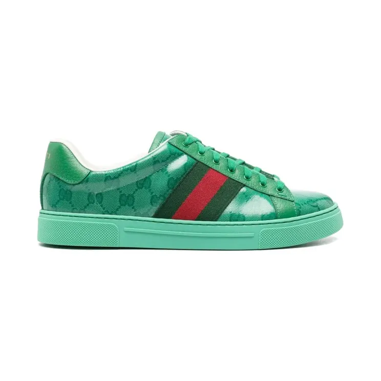 Gucci Ace GG Crystal Canvas Green (760775 FACRF 3751)