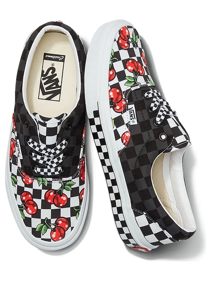 VANS Gepersonaliseerde Cherry Checkerboard Era Zwart (VN0A3VC0241)