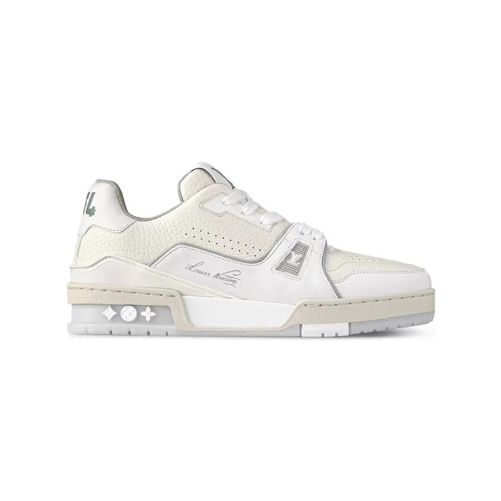 Louis Vuitton Trainer Cream White Grey Signature (1ACP1Q)