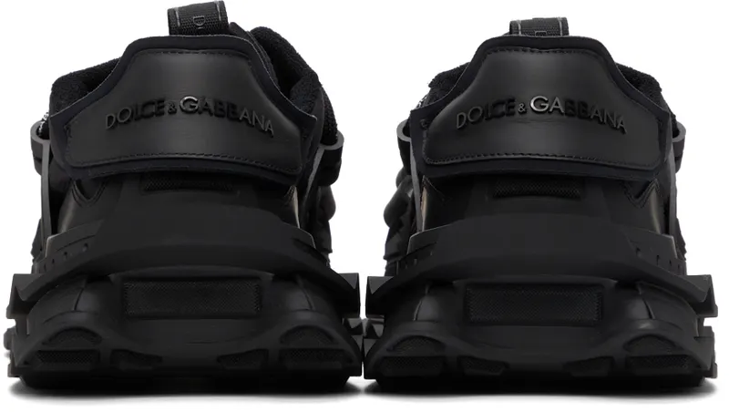 Dolce & Gabbana Black Mixed-Materials Space Sneakers (CS1963 AQ407)
