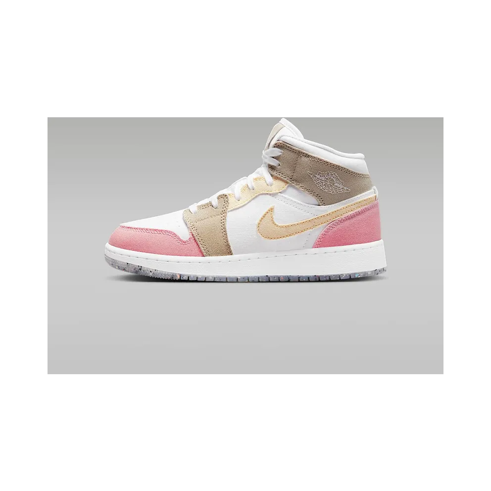 Jordan 1 Mid SE Pastel Vivid Green Grind (GS) (DJ0338-100)