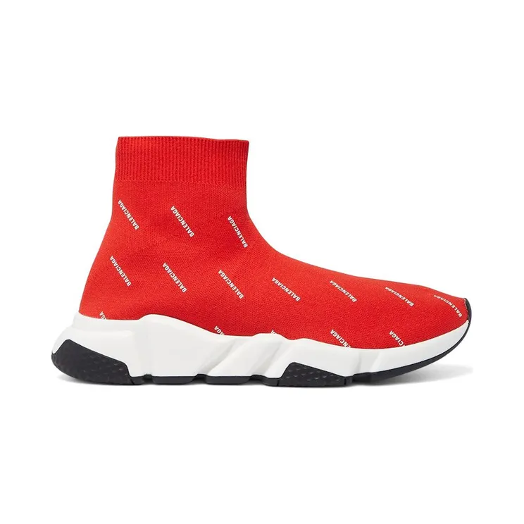 Balenciaga Speed Trainer Logo Print Red White (530360 W0650 6577)