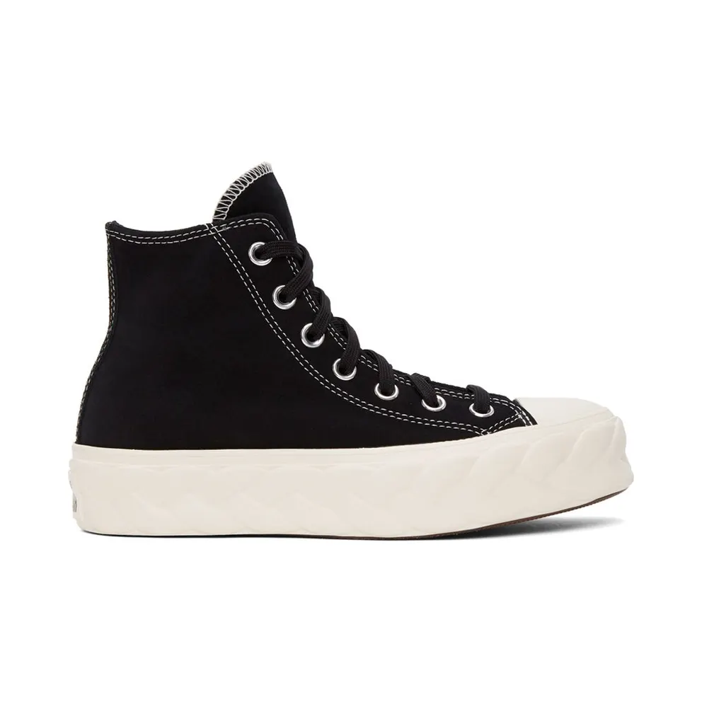 Converse Black Suede Cable Chuck Lift High Sneakers (568687C)