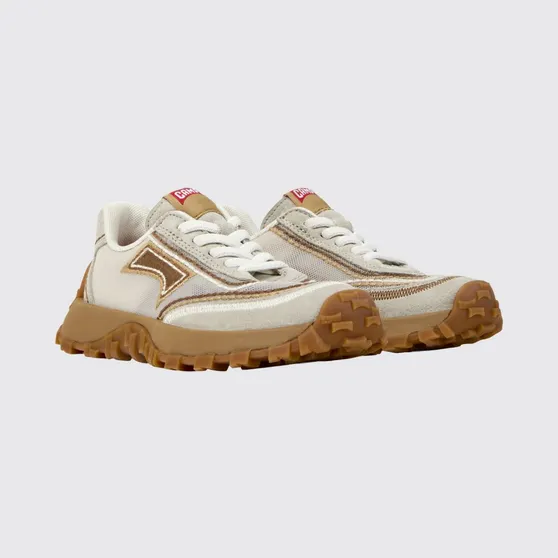 Camper Twins Recycled Polyester and Suede Sneakers Beige (K800685-002TWINS0)