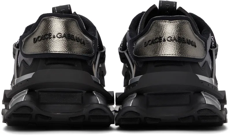 Dolce & Gabbana Black & Silver Mixed-Materials Space (CS1963 AQ393)