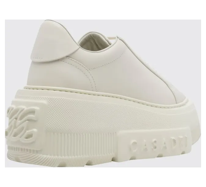 Casadei Nexus Smooth Leather Platform Wedge Sneakers White 1 (2X894U0701SALEN3206) (2)