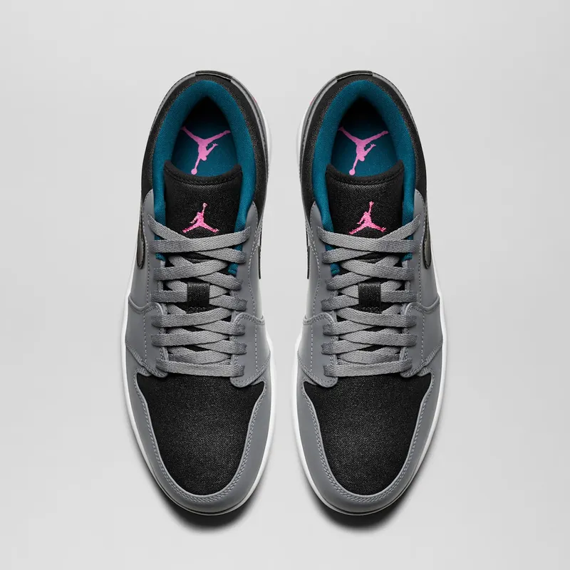 Jordan  1 Low Cool Grey Fusion Pink Space Blue Cool Grey/Fusion Pink-Space Blue-Black-White (553558-018)