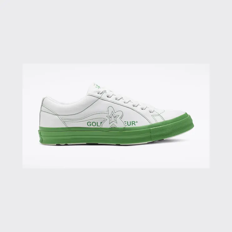 Converse Golf Le Fleur x One Star Ox ‘Kelly Green’ White/Antique White/Green (164025C)