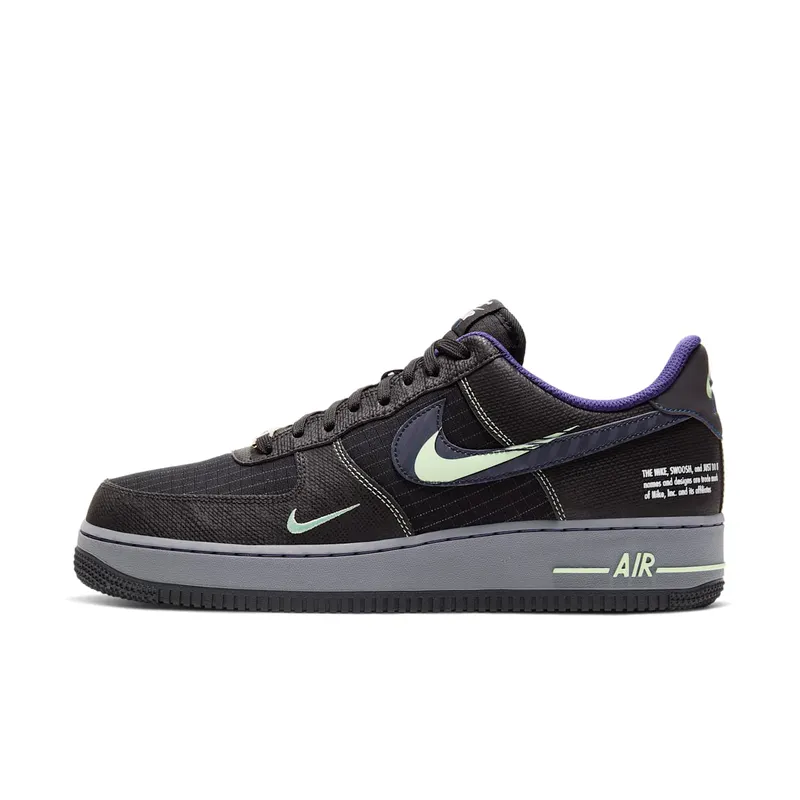 Nike Air Force 1 Low Future Swoosh Pack Black/Cool Grey-Vapor Green-Racer Blue (CT1621-001)