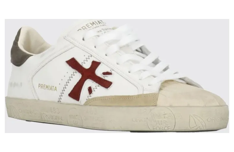 Premiata Steven Used Leather Sneakers Bianco 3 (STEVEN8044)