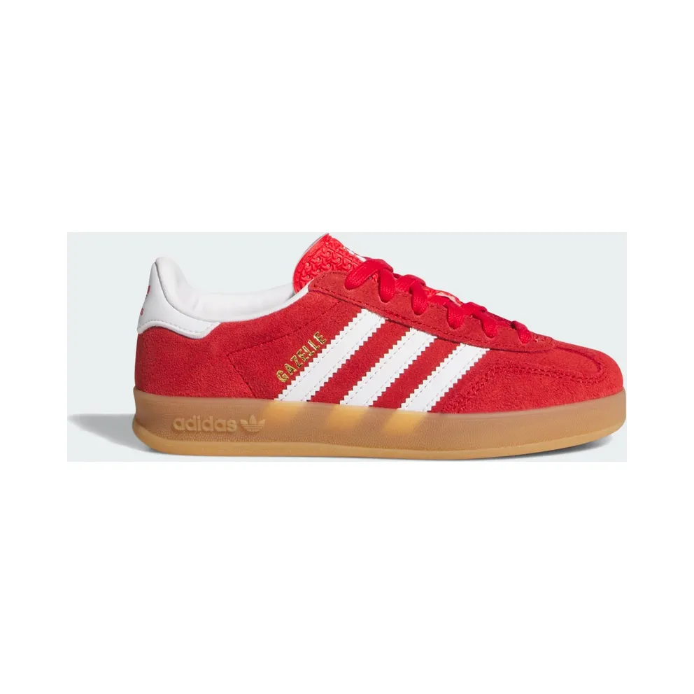Adidas Gazelle Indoor Shoes Better Scarlet / Cloud White / Gum (IH9136)