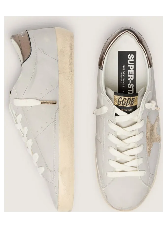 Golden Goose Super-Star With Crackle Leather Star And Metallic Foiled Leather Heel Tab (GWF00101.F007596.12287) (4)