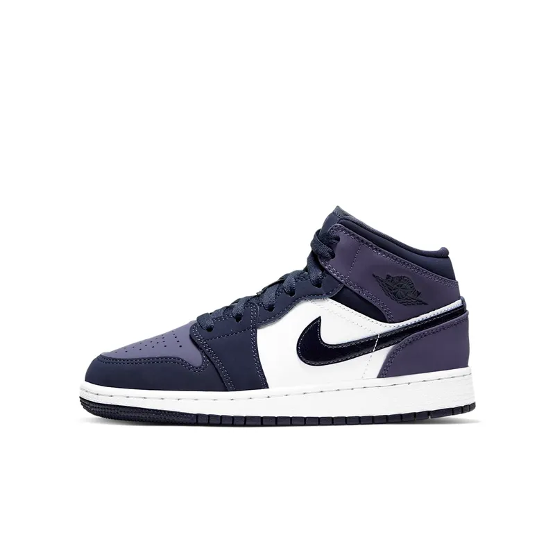Jordan 1 Mid Sanded Purple (GS) Obsidian/Sanded Purple-White (554725-445)