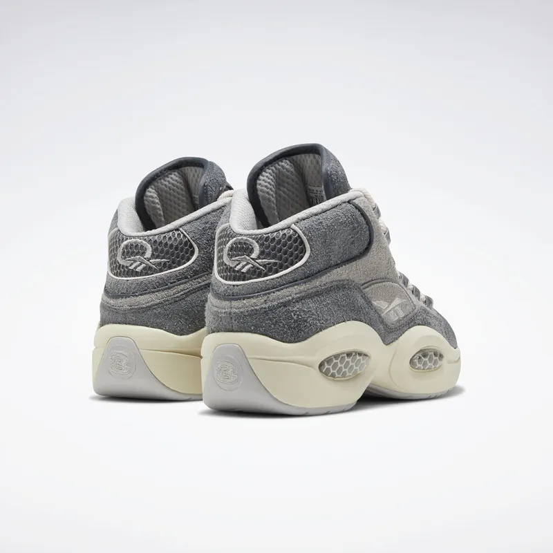 Reebok Question Mid Grey Suede Grey/Steel-Chalk White (Other Brands Other)