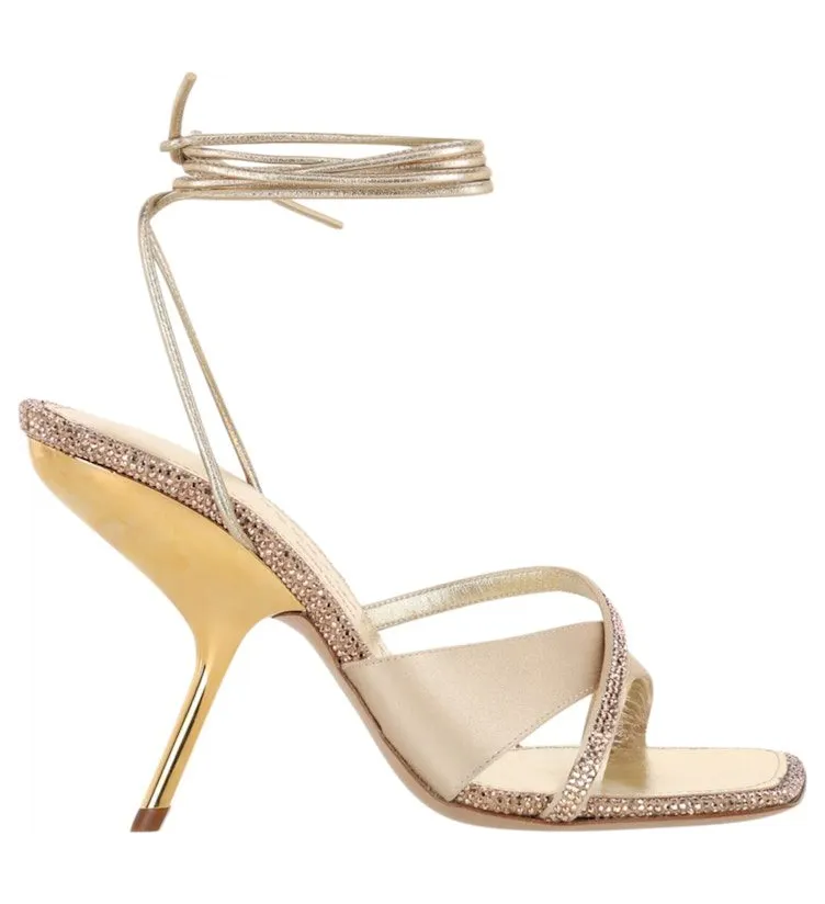Ferragamo Allegra X5 Crystal Embellished Heels Black White (01F592-764268-1C)