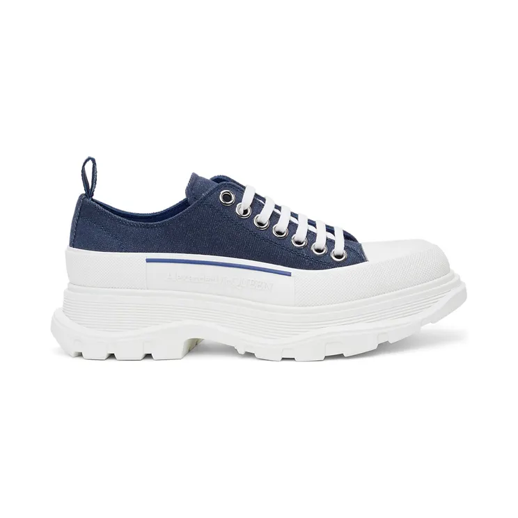 Alexander McQueen Indigo Denim Tread Slick Sneakers (604257W4PD1)