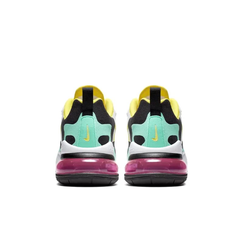 Nike Air Max 270 React Geometric Art (W) White/Black-Bright Violet-Dynamic Yellow (AT6174-101)