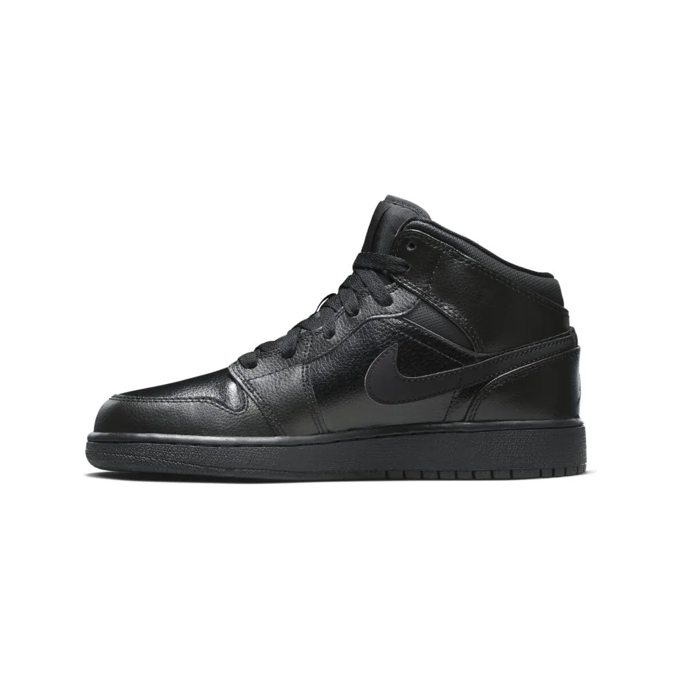 Jordan 1 Mid Triple Black (2015) (GS) (554725-030)