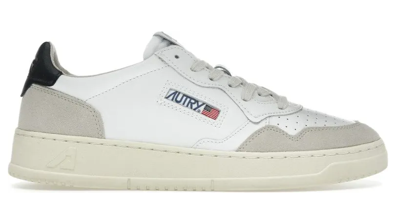 Autry Medalist Leather Low White Black Beige (AULM-LS21)