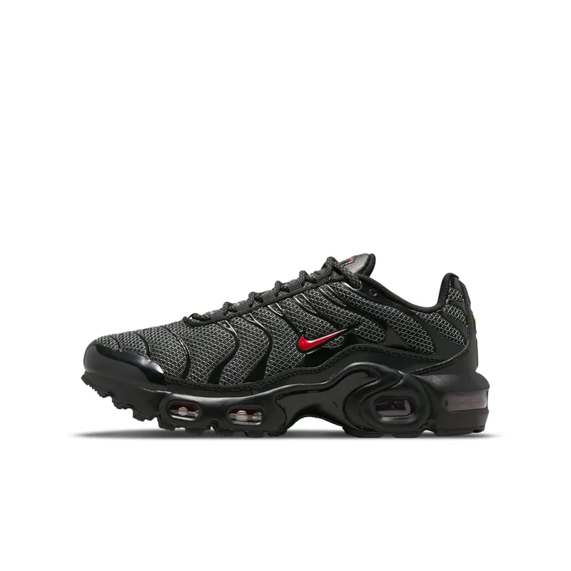 Nike Air Max Plus Black University Red Reflective Silver (GS) (DQ1104-001)