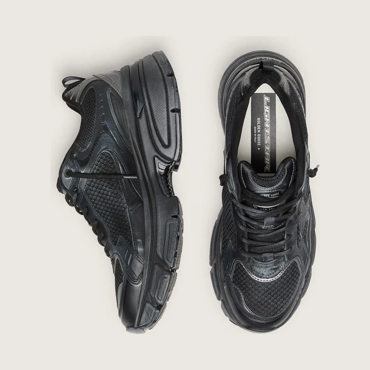 Golden Goose Men’S Lightstar With Black Leather And Mesh Upper And Black Star (GMF00724.F006473.90100) (3)