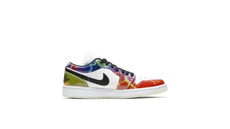 Jordan 1 Low Galaxy (W) Black/Multi-Color-White (CW7310-909)