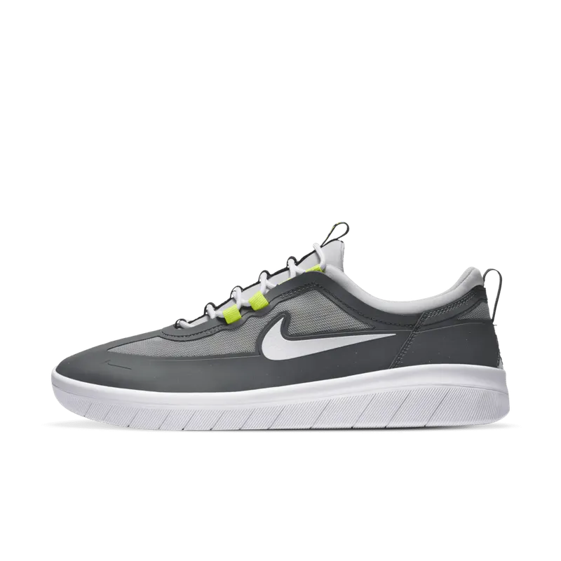 Nike SB Nyjah Free 2 Grey Neon Smoke Grey/Light Solar Flare Heather-Photon Dust-White (BV2078-003)