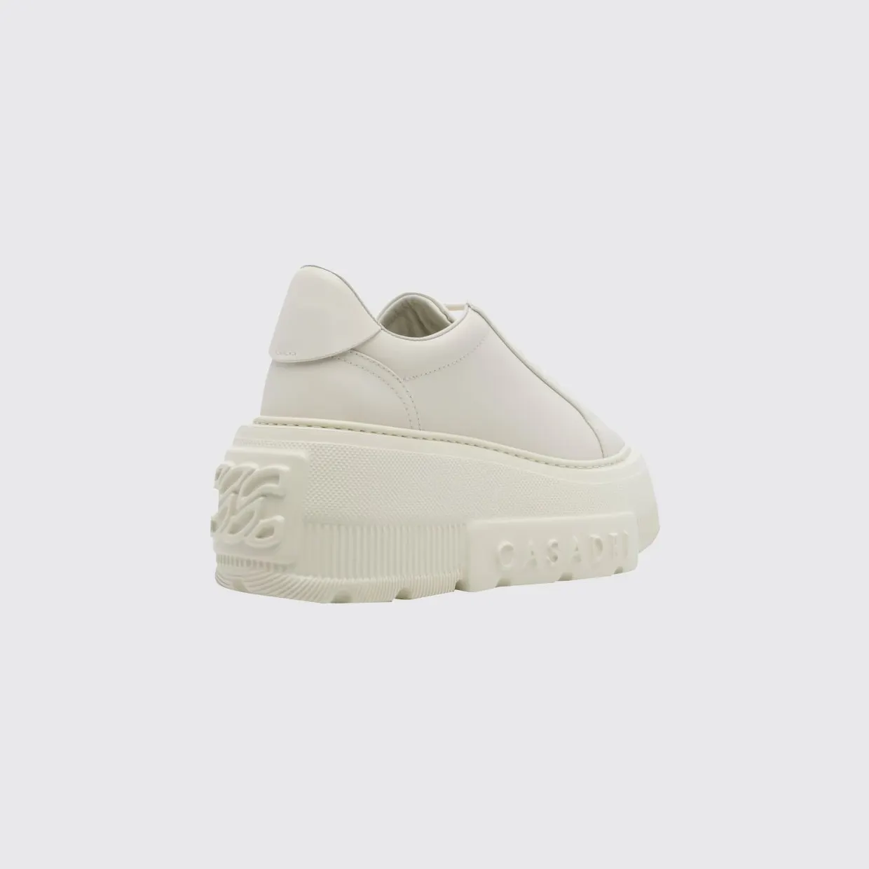Casadei Nexus Smooth Leather Platform Wedge Sneakers White 1 (2X894U0701SALEN3206) (2)
