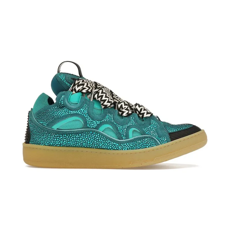 Lanvin Leather Curb Crystal Petrol Blue (FM-SKRK11-STRA-H21)