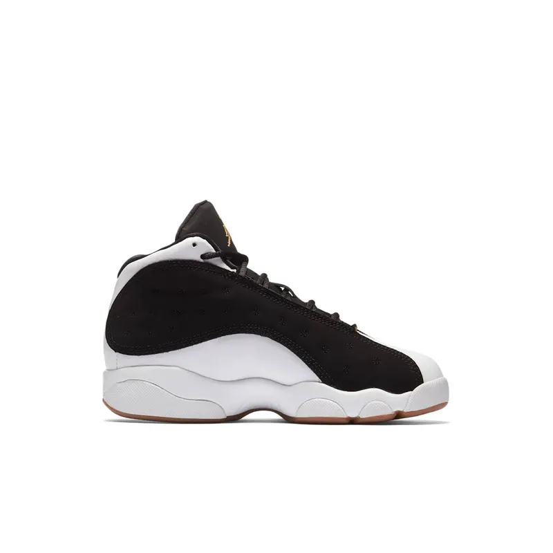 Jordan 13 Retro Black White Gum Medium Brown Metallic Gold (439669-021)