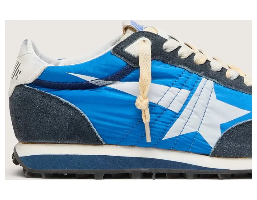 Golden Goose Men’S Marathon With Blue Nylon Upper And White Star (GMF00683.F005463.50738) (4)
