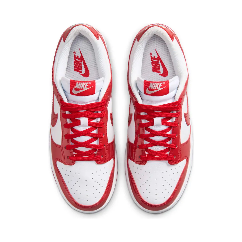 Nike Dunk Low SE Womens “Patent White University Red” (IV5104-101)