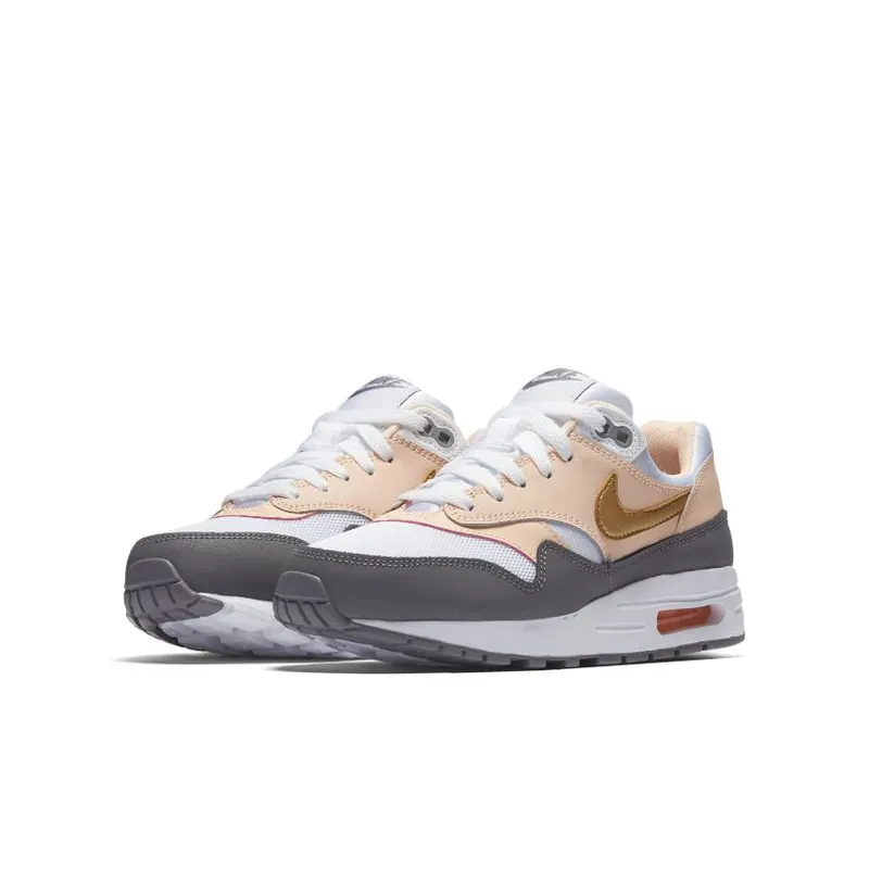 Nike Air Max 1 Crimson Tint (GS) White/Metallic Gold/Gun Smoke (807605-104)
